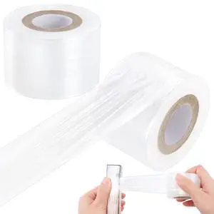 Mini Stretch Wrap Film Roll for Bottles Jars Shrink Seal Packing | 2 Pcs, Unheated, PE Mini Stretch Wrap Film Roll for Bottles Jars Shrink Seal Packing | 2 Pcs, Unheated, PE