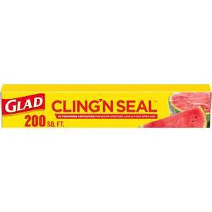 Cling N Seal Plastic Food Wrap, 200 Square Foot Roll (Package May Vary) Cling N Seal Plastic Food Wrap, 200 Square Foot Roll (Package May Vary)
