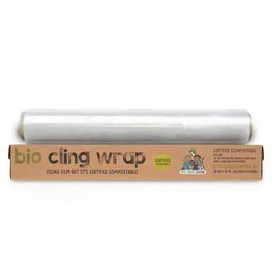 Biodegradable Cling Film Bio Cling Wrap 100% Compostable, BPA & Plastic-Free Food Wrap, Vegan, Fridge & Freezer Safe, Recyclable Cardboard Dispenser, 30cm x 30m Biodegradable Cling Film Bio Cling Wrap 100% Compostable, BPA & Plastic-Free Food Wrap, Vegan, Fridge & Freezer Safe, Recyclable Cardboard Dispenser, 30cm x 30m