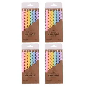 24-Count Rainbow Spiral Birthday Candles with Holders, Party Candles, Cake Candles 24-Count Rainbow Spiral Birthday Candles with Holders, Party Candles, Cake Candles