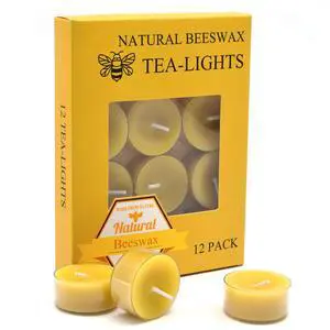 Natural Yellow Beeswax Tealight Candles - 12pcs - Organic Candle Natural Scent Smokeless Clean Burning Natural Yellow Beeswax Tealight Candles - 12pcs - Organic Candle Natural Scent Smokeless Clean Burning