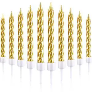 50 Pcs Gold Spiral Birthday Candles, Metallic Cake | Twisted Design for Cakes Cupcakes, Golden Metallic Finish, Birthday Wedding Party Decorations, Bulk Pack Celebrations 50 Pcs Gold Spiral Birthday Candles, Metallic Cake | Twisted Design for Cakes Cupcakes, Golden Metallic Finish, Birthday Wedding Party Decorations, Bulk Pack Celebrations