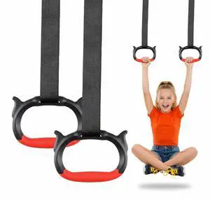 Gymnastics Rings, Children's Home Gym Equipment, Children's Adjustable Strap Strength Training Rings (Red) Gymnastics Rings, Children's Home Gym Equipment, Children's Adjustable Strap Strength Training Rings (Red)
