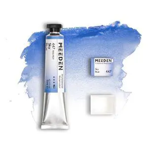 Professional Artist Watercolor Paint: Sky Blue - 15ml/0.5oz | Water Color Tube, Semi-Moist Pigment Half Pan and Empty Matching Half Pan for Artists Pros Professional Artist Watercolor Paint: Sky Blue - 15ml/0.5oz | Water Color Tube, Semi-Moist Pigment Half Pan and Empty Matching Half Pan for Artists Pros