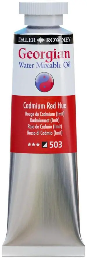 Georgian Water Mixable Oil Paint Cadmium Red Hue 37ml Tube - Art Paints for Canvas Paper and More - Oil Painting Supplies for Artists and Students - Artist Oil Paint for Any Skill Set Georgian Water Mixable Oil Paint Cadmium Red Hue 37ml Tube - Art Paints for Canvas Paper and More - Oil Painting Supplies for Artists and Students - Artist Oil Paint for Any Skill Set