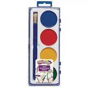 Best Value Watercolor Set for Beginners - 4 Colors in Plastic Case with Brush Best Value Watercolor Set for Beginners - 4 Colors in Plastic Case with Brush