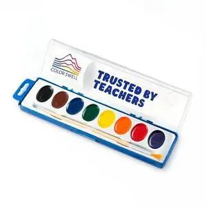 8 Color Bulk Watercolors with Wood Brushes, 1 Pack 8 Color Bulk Watercolors with Wood Brushes, 1 Pack