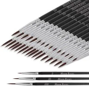 30 Pcs Miniature Detail Paint Brush Set | Tiny Liner Brushes, 3 Sizes (0, 00, 000), Fine Tip for 40K Model Crafts, Watercolor Acrylics Oil & Nail Painting 30 Pcs Miniature Detail Paint Brush Set | Tiny Liner Brushes, 3 Sizes (0, 00, 000), Fine Tip for 40K Model Crafts, Watercolor Acrylics Oil & Nail Painting