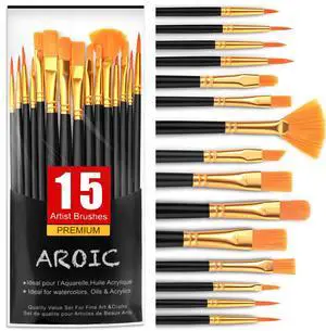 Acrylic Paint Brush Set,1pack/15pcs Nylon Hair Acrylic Painting Brush | Watercolor Rock Face Painting Brush, Artist Craft Brush Supplies, Paint Brush Set For All Purposes Children Adult painting Acrylic Paint Brush Set,1pack/15pcs Nylon Hair Acrylic Painting Brush | Watercolor Rock Face Painting Brush, Artist Craft Brush Supplies, Paint Brush Set For All Purposes Children Adult painting