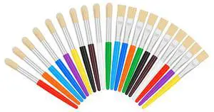 20 Pcs Kids Paint Brushes - Round & Flat, Easy Hold & Clean, Bristle Craft for Acrylic, Oil & Watercolor Paint 20 Pcs Kids Paint Brushes - Round & Flat, Easy Hold & Clean, Bristle Craft for Acrylic, Oil & Watercolor Paint