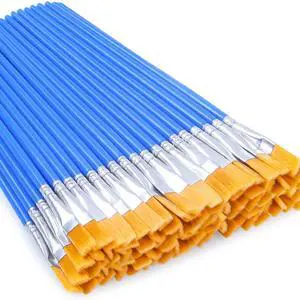 50 Pcs Flat Paint Brushes for Touch Up, Anezus Small Paint Brushes for Classroom Craft Brushes for Acrylic Watercolor Face Painting 50 Pcs Flat Paint Brushes for Touch Up, Anezus Small Paint Brushes for Classroom Craft Brushes for Acrylic Watercolor Face Painting