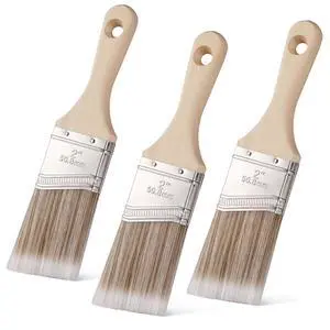 2 Inch Angled Synthetic Paint Brushes, 3 Pack Trim | For latex, oil paints & stains. for interior/exterior home improvement. Designed for precise cut-in on edges, corners & trim 2 Inch Angled Synthetic Paint Brushes, 3 Pack Trim | For latex, oil paints & stains. for interior/exterior home improvement. Designed for precise cut-in on edges, corners & trim