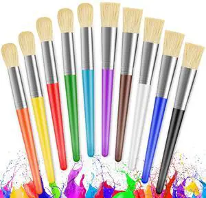 Paint Brushes for Kids, 10 Pcs Big Washable Chubby Toddler Paint Brushes, Easy to Clean & Grip Round and Flat Preschool Paint Brushes with No Shed Bristle for Acrylic Paint, Washable Paint Paint Brushes for Kids, 10 Pcs Big Washable Chubby Toddler Paint Brushes, Easy to Clean & Grip Round and Flat Preschool Paint Brushes with No Shed Bristle for Acrylic Paint, Washable Paint