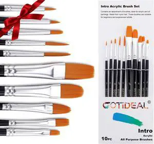 Paint Brushes, Acrylic Paint Brushes, 10 Pcs Round Pointed Tip | Small Nylon Hair, for Acrylic, Oil and Gouache, Body, Face Nail Art and Rock Painting, Perfect for Kids & Adult Paint Brushes, Acrylic Paint Brushes, 10 Pcs Round Pointed Tip | Small Nylon Hair, for Acrylic, Oil and Gouache, Body, Face Nail Art and Rock Painting, Perfect for Kids & Adult