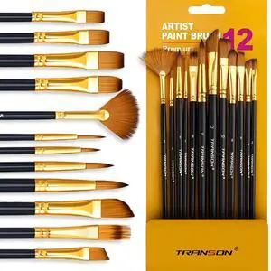Art Painting Brush Assorted Set of 12 for Acrylic Watercolor Gouache Hobby Painting Art Painting Brush Assorted Set of 12 for Acrylic Watercolor Gouache Hobby Painting