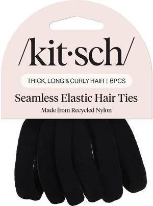 Elastic Hair Ties No Damage | Stretchable Hair Bands - Black, 6pcs | Strong All-Day Hold Hair, Rubber Bands For Hair, Ponytail Holders | Hair Accessories for Everyday Use Elastic Hair Ties No Damage | Stretchable Hair Bands - Black, 6pcs | Strong All-Day Hold Hair, Rubber Bands For Hair, Ponytail Holders | Hair Accessories for Everyday Use