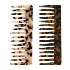 Large Hair Detangling Comb - Wide Tooth Comb Cellulose Detangler Combs for Women Thick Curly Wavy Wet Dry Hair 2 Pack (Tortoise Shell, Ivory) Large Hair Detangling Comb - Wide Tooth Comb Cellulose Detangler Combs for Women Thick Curly Wavy Wet Dry Hair 2 Pack (Tortoise Shell, Ivory)