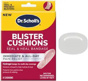 Blister Cushions Seal & Heal Bandage with Hydrogel Technology, 8 ct // Immediate & All-Day Pain Relief, Thin, Flexible & Nearly Invisible, Moisture-Infused Blister Cushions Seal & Heal Bandage with Hydrogel Technology, 8 ct // Immediate & All-Day Pain Relief, Thin, Flexible & Nearly Invisible, Moisture-Infused