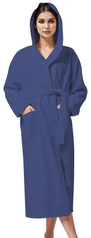 WOMEN Hooded BATHROBE (US, Alpha, Medium, Regular, Regular, NAVY) WOMEN Hooded BATHROBE (US, Alpha, Medium, Regular, Regular, NAVY)