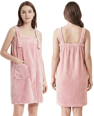 Towel Robe for Women with Straps - Lightweight Absorbent Cozy Bath Wraps for Women After Shower (Including Plus Size)(Light Pink,S/M) Towel Robe for Women with Straps - Lightweight Absorbent Cozy Bath Wraps for Women After Shower (Including Plus Size)(Light Pink,S/M)