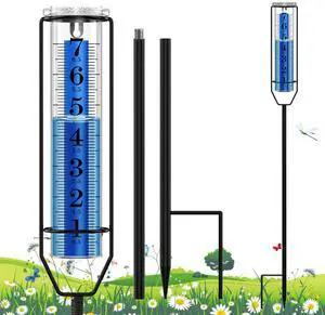 Upgraded Rain Gauge, 7" Freeze Proof Rain Gauge Outdoor Best Rated, Large Clear Numbers and Adjustable Height Rain Measuring Tool for Garden, Lawn and Farm Upgraded Rain Gauge, 7" Freeze Proof Rain Gauge Outdoor Best Rated, Large Clear Numbers and Adjustable Height Rain Measuring Tool for Garden, Lawn and Farm