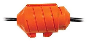 1 Cord Connect Watertight Cord Lock, Orange | Simple, practical, effective cord lock provides a secure, watertight connection for extension cords outdoors 1 Cord Connect Watertight Cord Lock, Orange | Simple, practical, effective cord lock provides a secure, watertight connection for extension cords outdoors