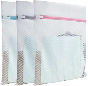 Mesh Laundry Bags for Delicates 3 Pack (12×16) with Color-Coded Zippers, Protects Clothes from Damage, Breathable Honeycomb Mesh, Washer & Dryer Safe bags - Ideal for Bras, Lingerie & Socks Mesh Laundry Bags for Delicates 3 Pack (12×16) with Color-Coded Zippers, Protects Clothes from Damage, Breathable Honeycomb Mesh, Washer & Dryer Safe bags - Ideal for Bras, Lingerie & Socks