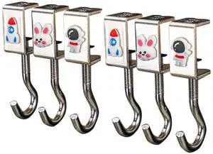 Table Mounting Hooks, 6 Pcs Alloy Adjustable Holder for Table Hanging of Schoolbag, Towel, Unbrella and All Can be Hanging on (6) Table Mounting Hooks, 6 Pcs Alloy Adjustable Holder for Table Hanging of Schoolbag, Towel, Unbrella and All Can be Hanging on (6)