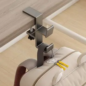Desk Bag Hook, Purse Hook for Table, Aluminum Under Desk Handbag Hanger, Desk Mount Backpack Holder, Umbrellas, Headphone Holder, Back to School Essentials - Gray Desk Bag Hook, Purse Hook for Table, Aluminum Under Desk Handbag Hanger, Desk Mount Backpack Holder, Umbrellas, Headphone Holder, Back to School Essentials - Gray