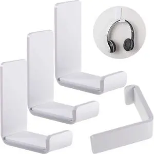 4 Pieces Headphone Hanger Headset Stand Holder Adhesive Wall Mount Headphone Hook for Desk Acrylic Gaming Earphones Hanger with Glues for Earphone Controller(White) 4 Pieces Headphone Hanger Headset Stand Holder Adhesive Wall Mount Headphone Hook for Desk Acrylic Gaming Earphones Hanger with Glues for Earphone Controller(White)