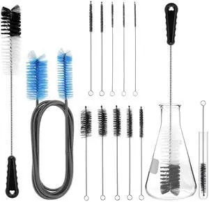 12Pcs Tube Pipe Cleaner Kit, 15.75" Long Handle Brush, 5.25 Ft Flexible Dual-Head Cleaner & 10 Multi-Size Nylon Brushes for Narrow Neck Bottles, Curved Glass, Feeders 12Pcs Tube Pipe Cleaner Kit, 15.75" Long Handle Brush, 5.25 Ft Flexible Dual-Head Cleaner & 10 Multi-Size Nylon Brushes for Narrow Neck Bottles, Curved Glass, Feeders