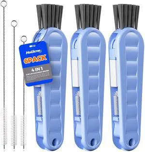6 Pack Holikme 4 in 1 Cup Lid Cleaning Brush Set with 3 Straws, Multifunctional Bottle Brush, Silicone Cup Lid Gap Cleaner, Bristle Crevice Cleaning Brush, Blue 6 Pack Holikme 4 in 1 Cup Lid Cleaning Brush Set with 3 Straws, Multifunctional Bottle Brush, Silicone Cup Lid Gap Cleaner, Bristle Crevice Cleaning Brush, Blue