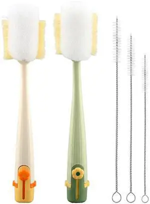 5 in 1 Bottle Cleaning Brush Set, Kitchen Lid Brush Cleaning Tool and Straw Cleaner, Long Handle Bottles Scrubber for Cup Lids, Hard Bristle Sponge Head Bottle Brushes 5 in 1 Bottle Cleaning Brush Set, Kitchen Lid Brush Cleaning Tool and Straw Cleaner, Long Handle Bottles Scrubber for Cup Lids, Hard Bristle Sponge Head Bottle Brushes