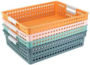 Turn in Trays Classroom, 4Pcs Paper Trays for Classroom, Book Baskets for Library, Drawers, Office, Home Turn in Trays Classroom, 4Pcs Paper Trays for Classroom, Book Baskets for Library, Drawers, Office, Home