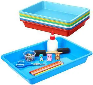 12 PCS Plastic Paper Trays for Classroom, Plastic Art Trays 10.8"×8.3"×1.6" 12 PCS Plastic Paper Trays for Classroom, Plastic Art Trays 10.8"×8.3"×1.6"