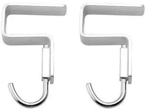 2 Pcs Desk Hook, Student Desktop Nail-Free Hook, Under Table Hook for Schoolbag, Space Aluminium Alloy, Hanger Hooks for Bag Purse Clothes Backpack Holder, Suitable for 2.5 cm/0.98" Thick Plate 2 Pcs Desk Hook, Student Desktop Nail-Free Hook, Under Table Hook for Schoolbag, Space Aluminium Alloy, Hanger Hooks for Bag Purse Clothes Backpack Holder, Suitable for 2.5 cm/0.98" Thick Plate