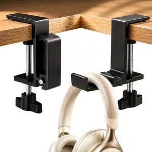 Headphone Stand for Desk, Aluminum Alloy Foldable Headphone Holder - Headset Stand Hook Mount, PC Gaming Headset Holder Under Desk Clamp for Office, Computer, Student Class Table, Handmade Table Headphone Stand for Desk, Aluminum Alloy Foldable Headphone Holder - Headset Stand Hook Mount, PC Gaming Headset Holder Under Desk Clamp for Office, Computer, Student Class Table, Handmade Table