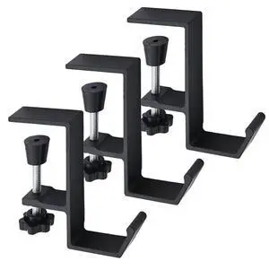 3 Pack Desk Bag Hook, Metal Hook Clamp (Black-A) 3 Pack Desk Bag Hook, Metal Hook Clamp (Black-A)