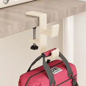 Desk Hook for Bag, Purse Hook for Table, Under Desk Handbag Hanger, Aluminum Backpack Holder, Desk Mount Hook for Umbrellas, Headphone, Back to School Supplies, Cream Desk Hook for Bag, Purse Hook for Table, Under Desk Handbag Hanger, Aluminum Backpack Holder, Desk Mount Hook for Umbrellas, Headphone, Back to School Supplies, Cream