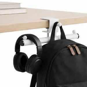 Heavy-Duty Backpack Hanger for Desk & Table, Adjustable Desk Hook for Bag with 80lb Capacity, T-Shape Backpack Holder & Purse Hook for Table, Clip-On Desk Bag Hook for Office Classroom Home Heavy-Duty Backpack Hanger for Desk & Table, Adjustable Desk Hook for Bag with 80lb Capacity, T-Shape Backpack Holder & Purse Hook for Table, Clip-On Desk Bag Hook for Office Classroom Home