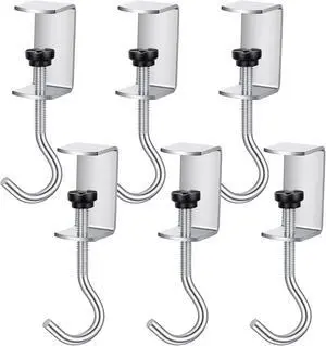 6 Pcs Adjustable Table Hooks for Hanging Bags, Heavy Duty Metal Backpack Hooks for Desk 6 Pcs Adjustable Table Hooks for Hanging Bags, Heavy Duty Metal Backpack Hooks for Desk