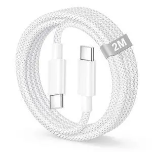 60W USB C to USB C Cable 6.6FT, Nylon Braided New iPhone Charger Cable Fast Charging Type C Fast USB C Charger Cable for iPhone 17 16 15 Pro Max Plus, MacBook Pro Air, iPad Pro/Air, Samsung Galaxy 60W USB C to USB C Cable 6.6FT, Nylon Braided New iPhone Charger Cable Fast Charging Type C Fast USB C Charger Cable for iPhone 17 16 15 Pro Max Plus, MacBook Pro Air, iPad Pro/Air, Samsung Galaxy