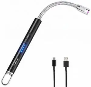Electric Candle Lighter with Long Flexible Neck, USB Rechargeable Arc Lighter with Safety Lock for Candle, BBQ, Camping, Housewarming, and Birthday Gifts Electric Candle Lighter with Long Flexible Neck, USB Rechargeable Arc Lighter with Safety Lock for Candle, BBQ, Camping, Housewarming, and Birthday Gifts