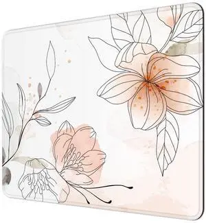 Mouse Pad, 30% Thicker Minimalism Flower Theme Computer Pad, Anti-Slip Rubber Mouse Mat with Stitched Edges for Gaming, Office, Laptop, PC, Women, 8" x 10" Thick 5 mm, White Pink Mouse Pad, 30% Thicker Minimalism Flower Theme Computer Pad, Anti-Slip Rubber Mouse Mat with Stitched Edges for Gaming, Office, Laptop, PC, Women, 8" x 10" Thick 5 mm, White Pink