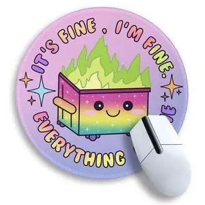 Gradient Dumpster on Fire Mouse Pad, Cute Round Mouse Pads for Desk, Funny Purple Mousepad for Laptop Gaming, Stitched Edge Non-Slip Rubber Base, Cute Office Desk Accessories Decor for Women Gradient Dumpster on Fire Mouse Pad, Cute Round Mouse Pads for Desk, Funny Purple Mousepad for Laptop Gaming, Stitched Edge Non-Slip Rubber Base, Cute Office Desk Accessories Decor for Women