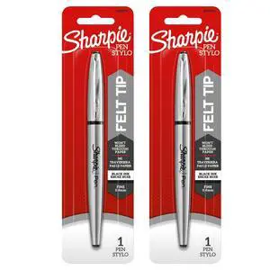 Stainless Steel Grip Pen, Fine Point (0.4mm), Black, 2 Count Stainless Steel Grip Pen, Fine Point (0.4mm), Black, 2 Count