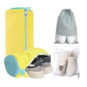 4Pcs Reusable Shoe Washing Machine Bag Set (Cleaning, Drying and Storage) - 360° Deep Cleaning - Large Laundry Shoe Cover with Hidden Zipper for Washing Sneakers,Tennis Shoes,All Shoes Types (Yellow) 4Pcs Reusable Shoe Washing Machine Bag Set (Cleaning, Drying and Storage) - 360° Deep Cleaning - Large Laundry Shoe Cover with Hidden Zipper for Washing Sneakers,Tennis Shoes,All Shoes Types (Yellow)