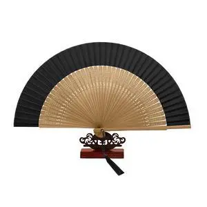 Bamboo Hand Fan Foldable 8.3 Inch, Portable Folding Fan with Pouch for Church Wedding Makeup, Small Decorative Cooling Fan for Women (Black/Bamboo Frame) Bamboo Hand Fan Foldable 8.3 Inch, Portable Folding Fan with Pouch for Church Wedding Makeup, Small Decorative Cooling Fan for Women (Black/Bamboo Frame)