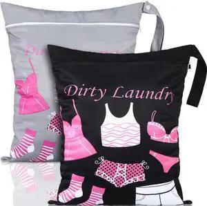 2 Pack Large Travel Laundry Bags, Large Wet Dry Waterproof Dirty Clothes Bag for Suitcase, Swimsuit Beach Gym College Dorm Wet Bag(Dress Style) 2 Pack Large Travel Laundry Bags, Large Wet Dry Waterproof Dirty Clothes Bag for Suitcase, Swimsuit Beach Gym College Dorm Wet Bag(Dress Style)