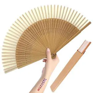 Hand Held Fan for Women Japanese Vintage Bamboo for Hot Flashes, Summer Cooling, Festivals, Church, Dancing,Performance, Gift,White Hand Held Fan for Women Japanese Vintage Bamboo for Hot Flashes, Summer Cooling, Festivals, Church, Dancing,Performance, Gift,White
